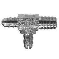26052020 Run Tee, 1 - 1/4 - in Male JIC x 1 - 1/4 - in Male NPTF x 1 - 1/4 - in Male JIC, Steel - GetHydraulics.com