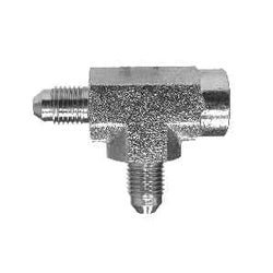 26061412 Run Tee, 7/8 - in Male JIC x 3/4 - in Female NPTF x 7/8 - in Male JIC, Steel - GetHydraulics.com
