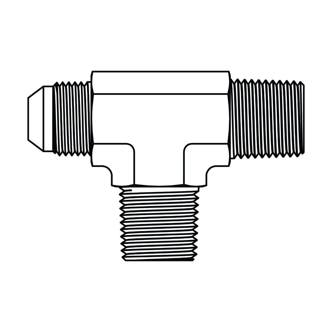 2607 - 08 - 08 - 08 JIC to Pipe Run Tee - GetHydraulics.com