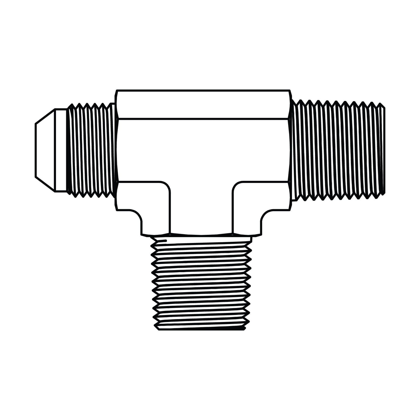 2607 - 08 - 08 - 08 JIC to Pipe Run Tee - GetHydraulics.com