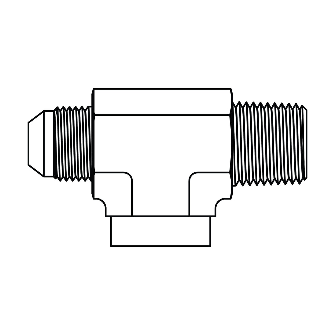 2611 - 20 - 20 - 20 JIC to Pipe Run Tee - GetHydraulics.com