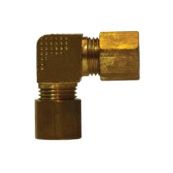 26124B Barstock Captive Sleeve Union Elbow with 26003 Sleeve Nut, 1/4 - in Compression x 1/4 - in Compression, Brass - GetHydraulics.com