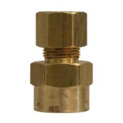 26142 Adapter with 26001 Sleeve Nut, 1/8 in Compression x 1/8 in FNPTF, Brass - GetHydraulics.com