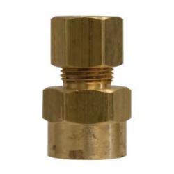 26146 Adapter with 26003 Sleeve Nut, 1/4 in Compression x 1/4 in FNPTF, Brass - GetHydraulics.com