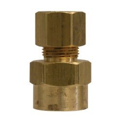 26153 Captive Sleeve Adapter with 26005 Captive Sleeve Nut, 3/8 in Compression x 1/4 in FIP, Brass - GetHydraulics.com
