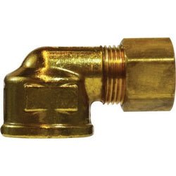 26254 Elbow with 26003 Captive Sleeve Nut, 1/4 in Compression x 1/4 in FIP, Brass - GetHydraulics.com