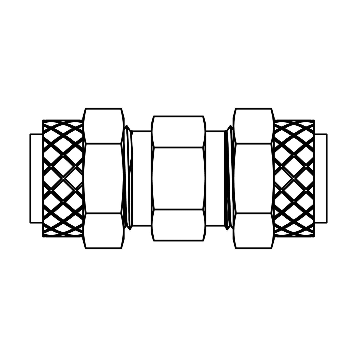 262P - 02 - 02 Tube Union, Brass - GetHydraulics.com