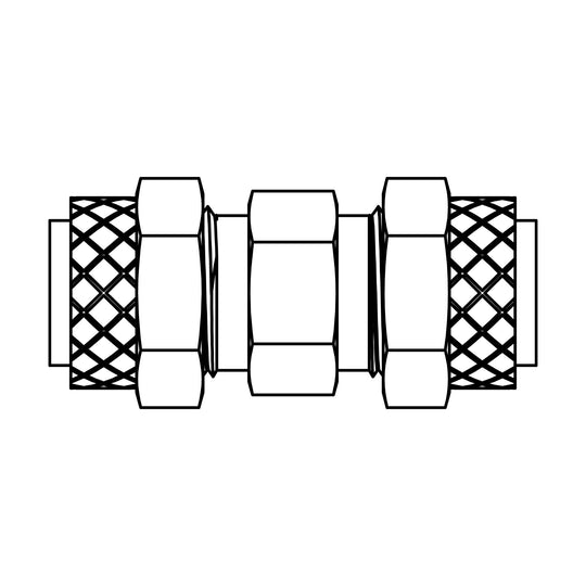 262P - 02 - 02 Tube Union, Brass - GetHydraulics.com