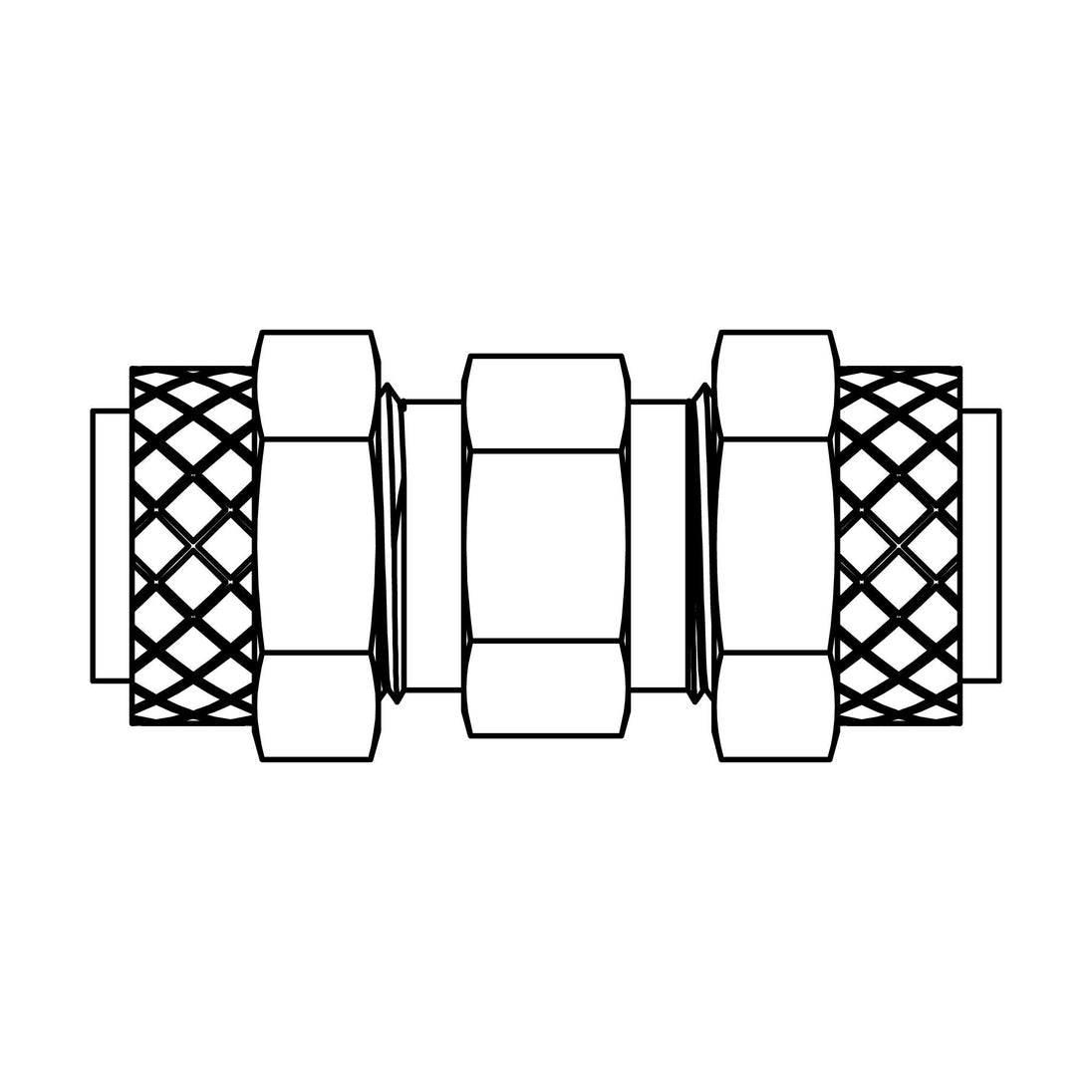 262P - 04 - 04 Tube Union, Brass - GetHydraulics.com