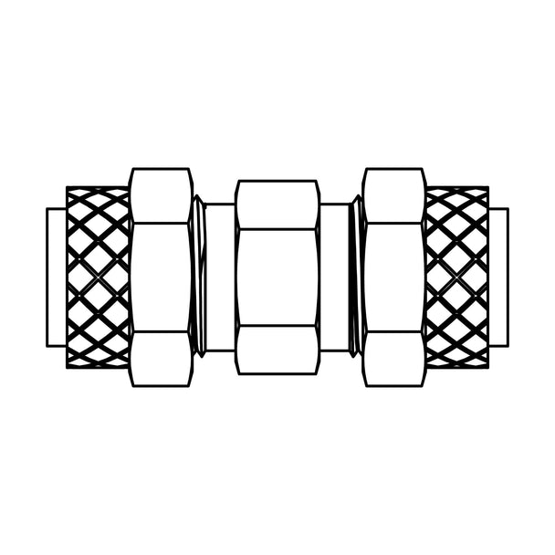 262P-08-08 Tube Union, Brass