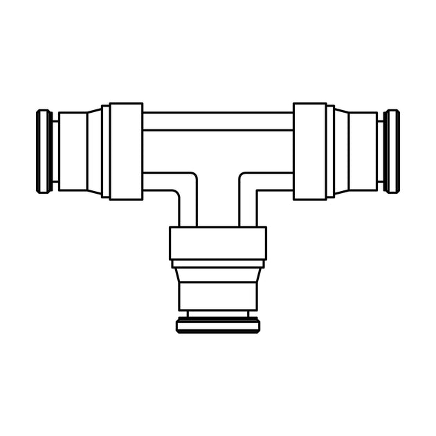 264PP - 02 - 02 - 02 Tube Union Tee, Brass - GetHydraulics.com