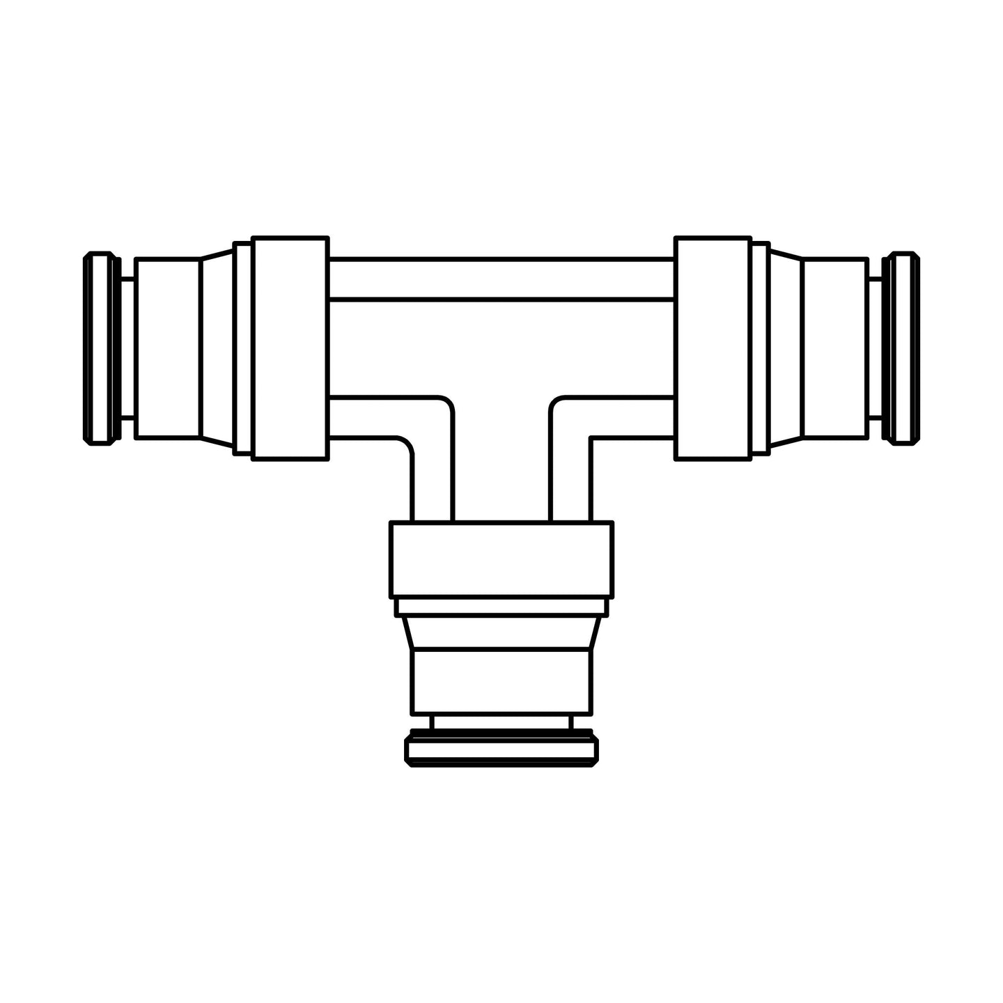264PP - 02.5 - 02.5 - 02.5 Tube Union Tee, Brass - GetHydraulics