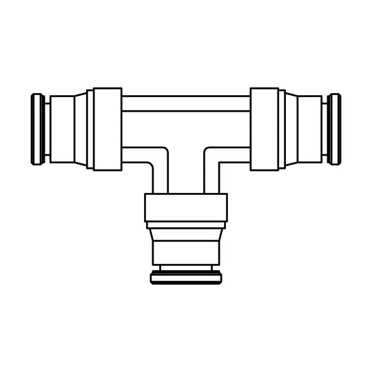 264PP-02.5-02.5-02.5 Tube Union Tee, Brass