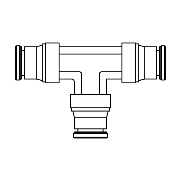 264PP-08-08-08 Tube Union Tee, Brass