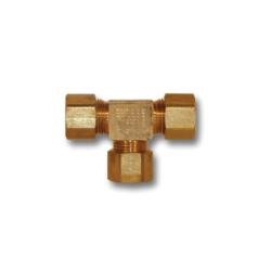 264X2 Barstock Tee, 1/8 in Compression x 1/8 in Compression x 1/8 in Compression, Brass - GetHydraulics.com