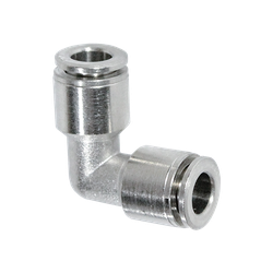 20743NIC 90-deg Union Elbow with Nickel Collet, 14mm Push-to-Connect x 14mm Push-to-Connect, Brass, Nickel-Plated