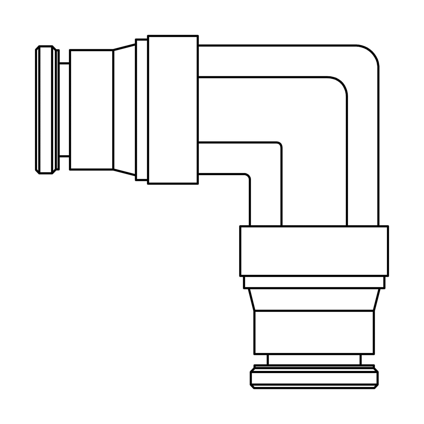 265PP - 04 - 04 Tube Union Elbow 90°, Brass - GetHydraulics