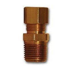 268X6 Connector, 3/8 in Compression x 1/4 in Compression, Brass - GetHydraulics.com