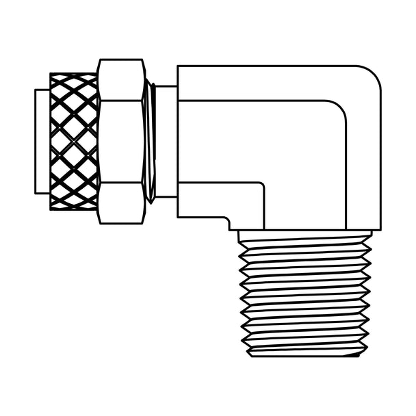 269P-04-02 Tube to Pipe Elbow 90°, Brass