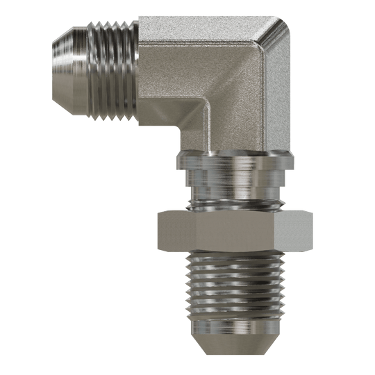 2701 - LN - 10 - 10 JIC Bulkhead Union Elbow 90 with Locknut - GetHydraulics.com