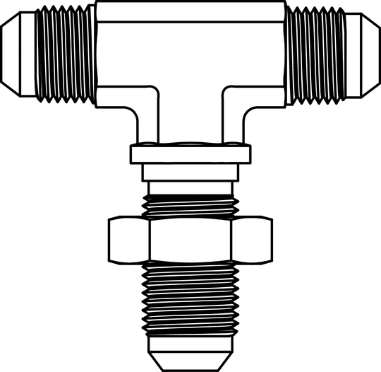 2703 - LN - 08 - 08 - 08 JIC Bulkhead Union Branch Tee with Locknut - GetHydraulics.com