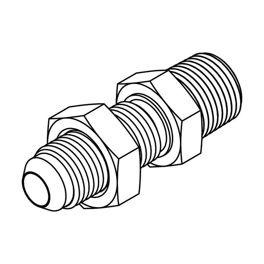 2706 - LN - 04 - 04 JIC to Pipe Bulkhead with Locknut - GetHydraulics.com