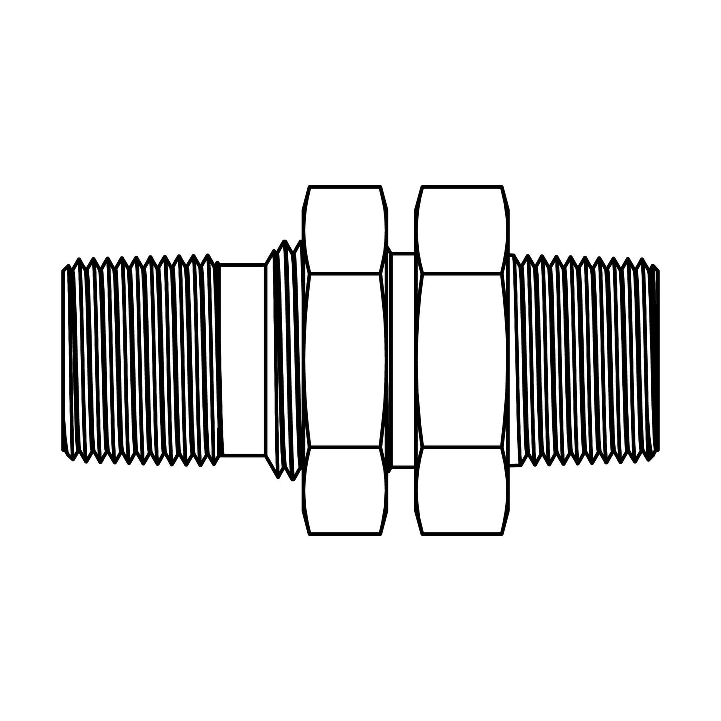 2708 - LN - 04 - 04 Pipe Bulkhead with Locknut - GetHydraulics.com