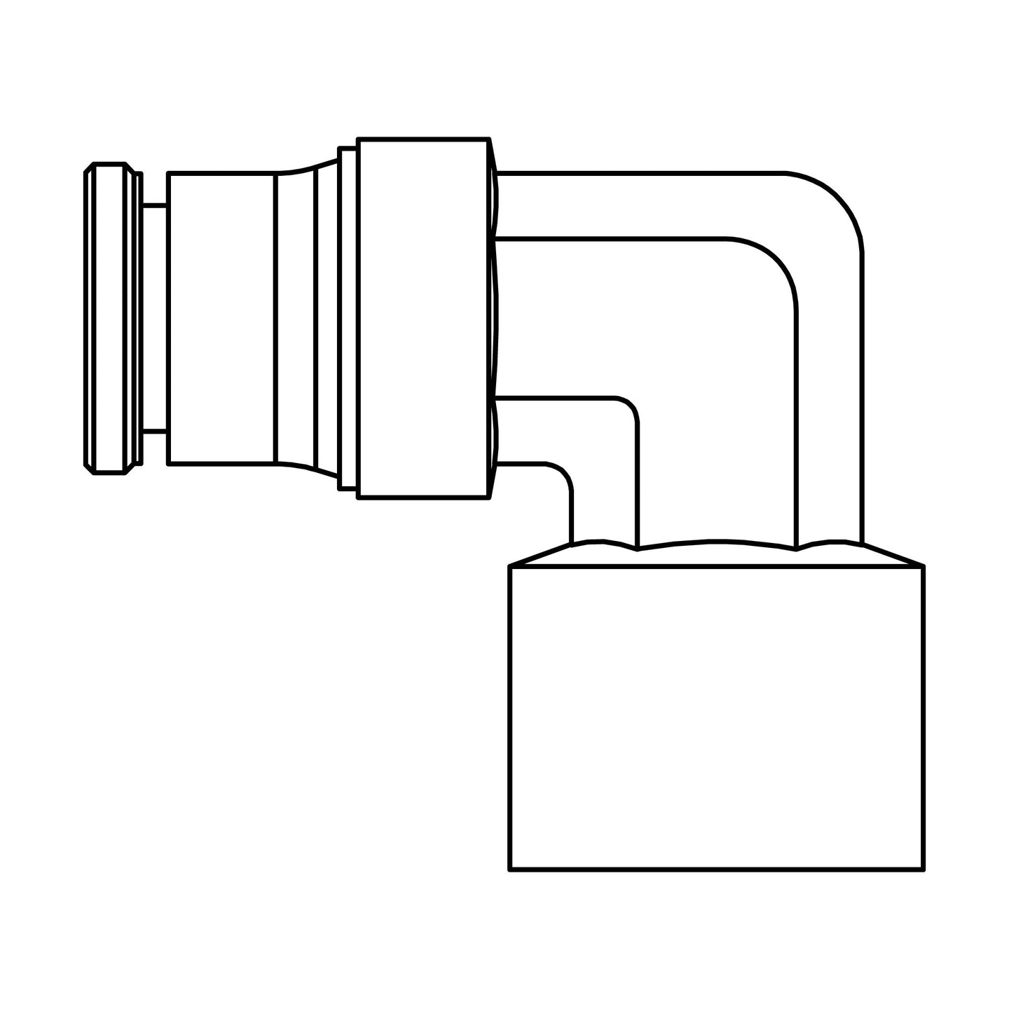 270PP-02.5-02 Tube to Pipe Elbow 90°, Brass