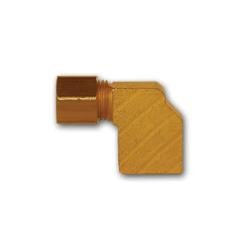 270X4X4 90 deg Barstock Elbow, 1/4 in Compression x 1/4 in FNPTF, Brass - GetHydraulics.com