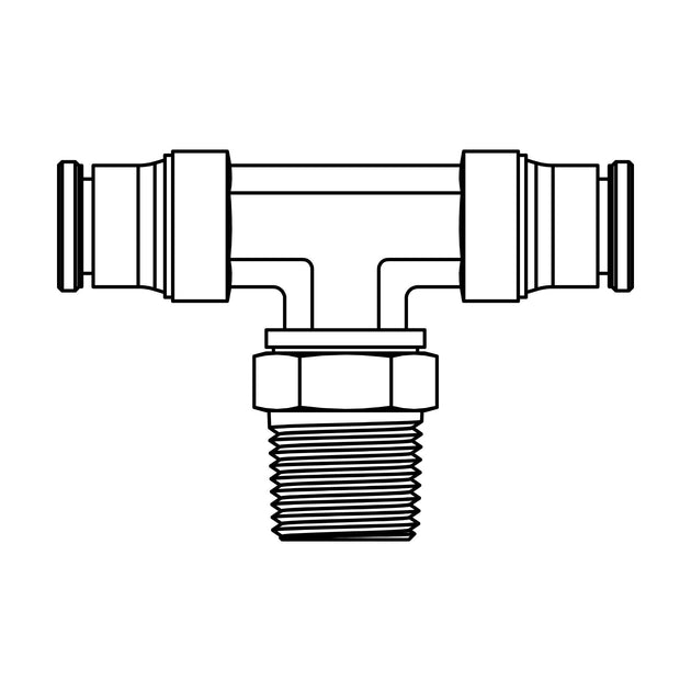 272PP - 06 - 06 - 06 Tube to Pipe Swivel Branch Tee, Brass - GetHydraulics.com