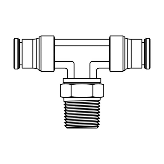 272PP - 08 - 08 - 06 Tube to Pipe Swivel Branch Tee, Brass - GetHydraulics.com