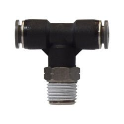 272PPSC - 2A Swivel Male Branch Tee, 1/8 - in Push - to - Connect x 1/8 - in Push - to - Connect x 1/8 - in Male NPT Swivel, Composite - GetHydraulics.com