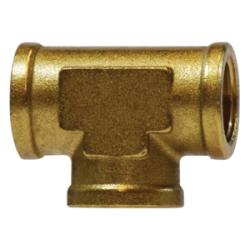 28033 Union Tee, 1/4 - in FNPT x 1/4 - in FNPT x 1/4 - in FNPT, Brass - GetHydraulics.com