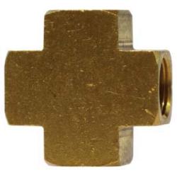 28045 Pipe Cross, 3/4 - in FNPTF x 3/4 - in FNPTF x 3/4 - in FNPTF x 3/4 - in FNPTF, Brass - GetHydraulics.com