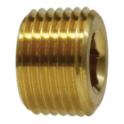 28096 Countersunk Hex Plug, 1/2 - in FNPT, 0.61 in, Brass - GetHydraulics.com
