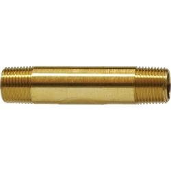 28151 Long Nipple, 3/8 - in MNPT x 3/8 - in MNPT, 3 in, Brass - GetHydraulics.com