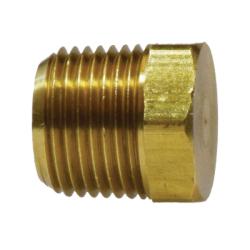 28202 Cored Hex Head Plug, 1/4 - in Male NPTF, Brass - GetHydraulics.com