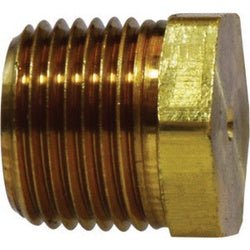 28206S Solid Hex Head Plug, 1 - in MNPTF, Brass - GetHydraulics.com