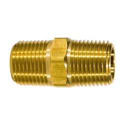 28210 Hex Nipple, 1/16 in MNPTF x 1/16 in MNPTF, 0.97 in, Brass - GetHydraulics.com