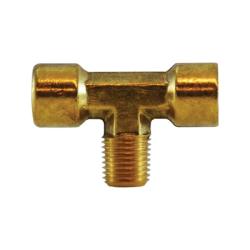28282F Branch Tee, 1/4 - in FNPTF x 1/4 - in FNPTF x 1/4 - in MNPTF, Brass - GetHydraulics.com