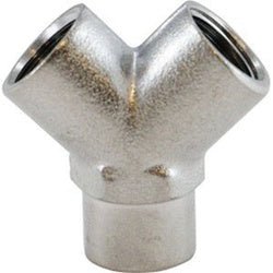 28298 Wye, 1/4 in FIP x 1/4 in FIP x 1/4 in FIP, 1.4 in, Brass, Nickel - Plated - GetHydraulics.com