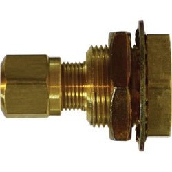 28322 Bulkhead Connector, 3/8 in FNPTF x 3/8 in MNPTF, Brass - GetHydraulics.com