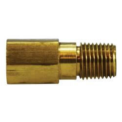 28339 Long Extension Adapter, 1/4 in FNPTF x 1/4 in MNPTF, 1 - 13/16 in, Brass - GetHydraulics.com