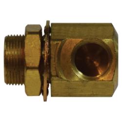 28348 Bulkhead Clamping Stud Elbow, 3/8 in Tube OD x 3/8 in FNPTF, Brass - GetHydraulics.com