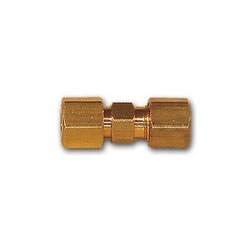 283X2 Double End Union, 1/8 in Split Sleeve x 1/8 in Split Sleeve, Brass - GetHydraulics.com