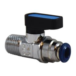 28405 Mini Ball Valve, 3/8 in Nominal, Push - Fit x MNPT, 250 psi Pressure, Brass Body - GetHydraulics.com