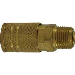 28553 Industrial Interchange Male Coupler, 1/4 - in Body, 3/8 - in Male NPT, Brass - GetHydraulics.com