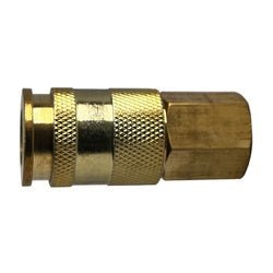 28560BS Universal Female Coupler, 1/4 - in Body, 1/4 - in Female NPT, Brass/Steel - GetHydraulics.com