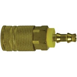 28566 Industrial Interchange Push - On Hose Coupler, 1/4 - in Body, 3/8 - in Push - On Hose Barb, Brass - GetHydraulics.com