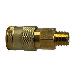 28579BS Universal Male Coupler, 1/4 - in Body, 1/4 - in Male NPT, Brass/Steel - GetHydraulics.com
